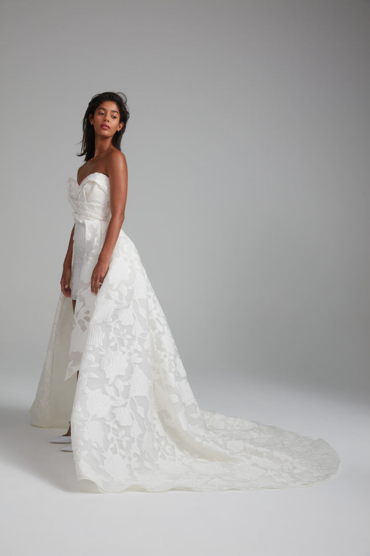 Muriel, dress from Collection Bridal by Amsale, Fabric: organza-floral-jacquard
