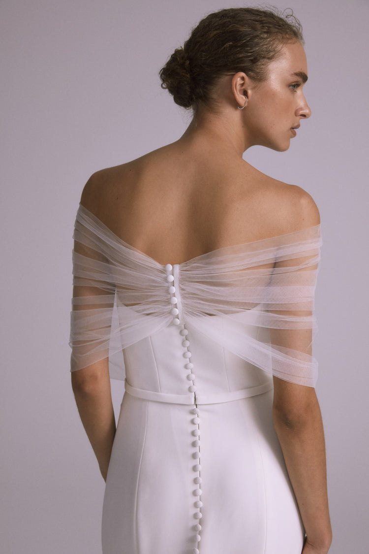 Ruched Tulle Wrap, dress from Collection Accessories by Amsale