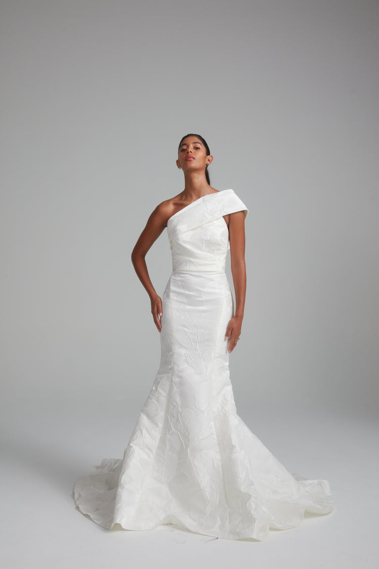 Nico, dress from Collection Bridal by Amsale, Fabric: floral-jacquard