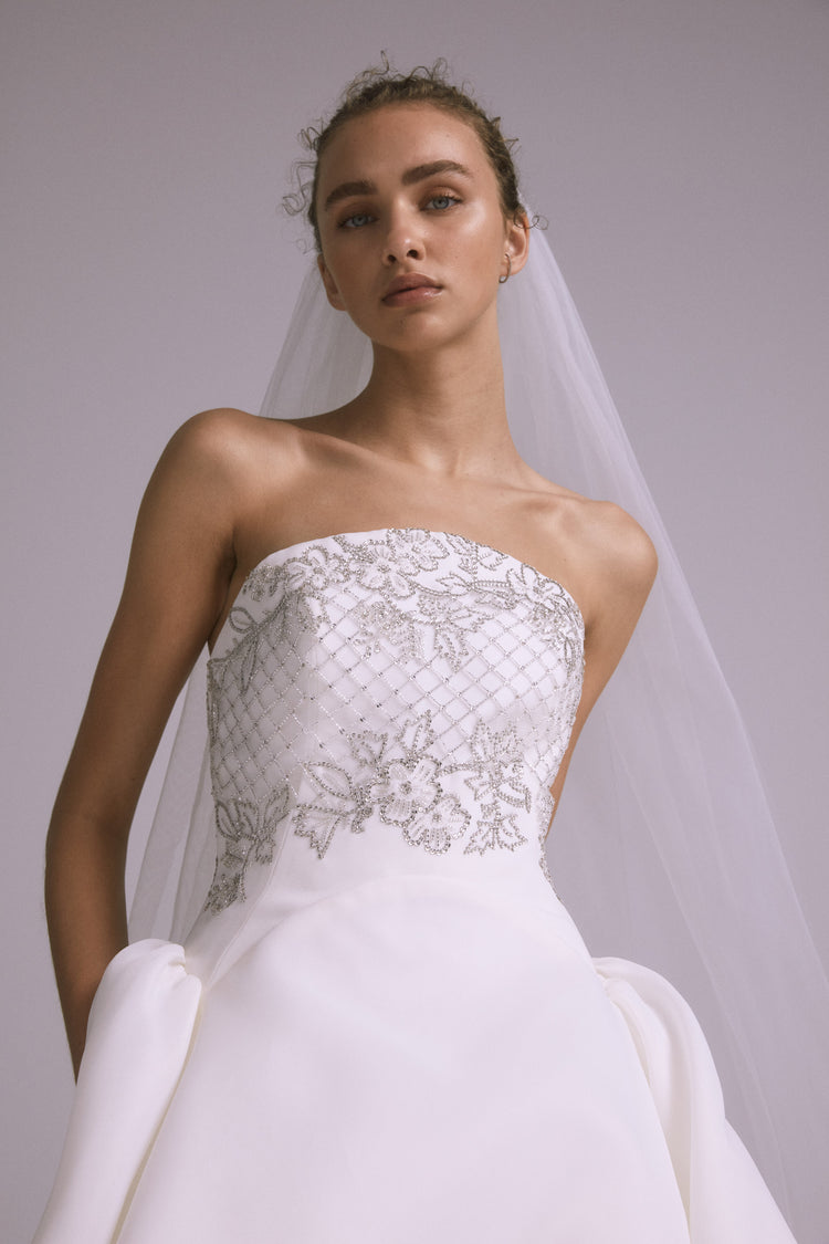 AVA816 - Hand Beaded Veil - Ivory, dress by color from Collection Accessories by Amsale