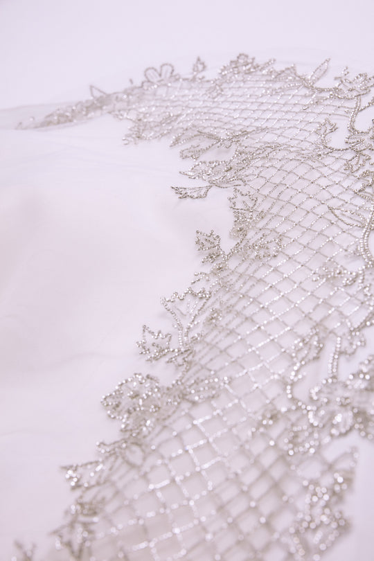 AVA816 - Hand Beaded Veil - Ivory, $3,150, dress by color from Collection Accessories by Amsale
