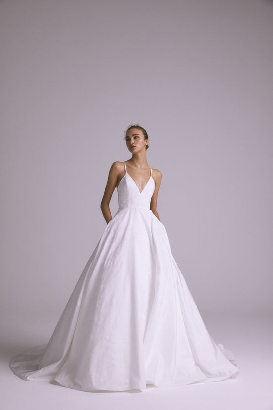 Pilar, $6,495, dress from Collection Bridal by Amsale, Fabric: taffeta