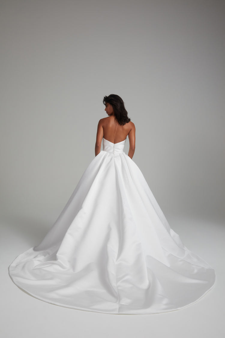 Rhodes, dress from Collection Bridal by Amsale, Fabric: duchess-satin