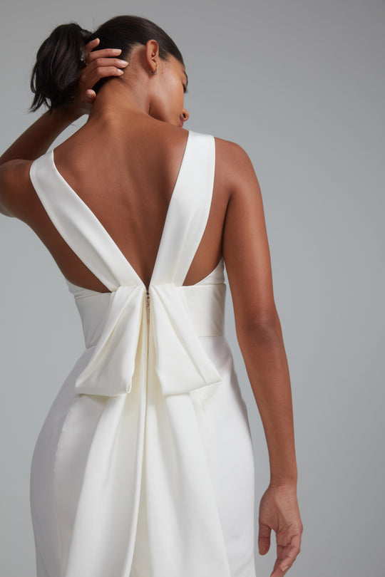 Sedna, $5,795, dress from Collection Bridal by Amsale, Fabric: silk-faille