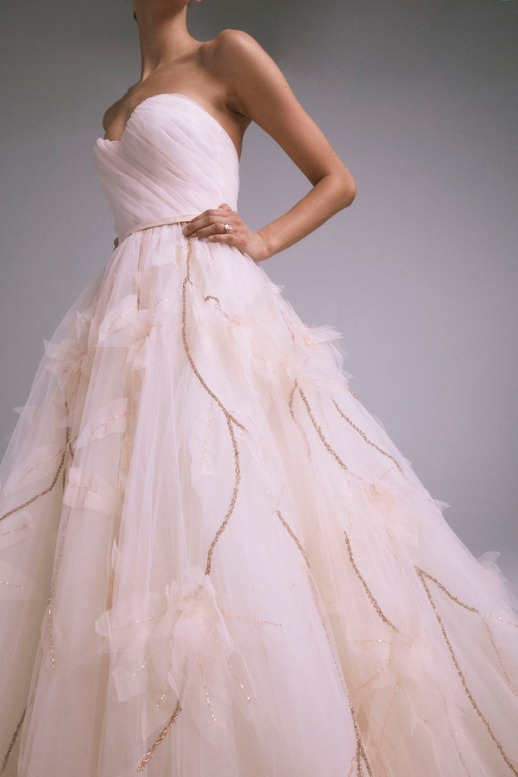 Zora, dress from Collection Bridal by Amsale, Fabric: faille