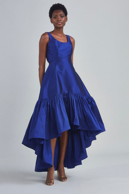 P389T - Taffeta High Low Dress - Cobalt, $795, dress by color from Collection Evening by Amsale