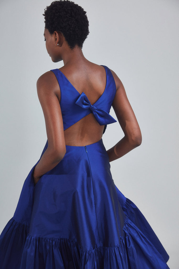 Product P389T - Taffeta High Low Dress - Cobalt-blue Image