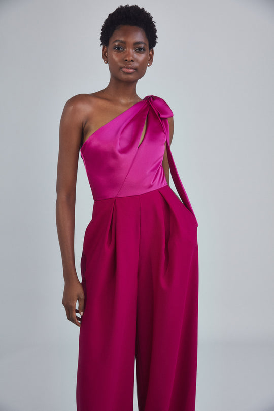P394S - One-Shoulder Jumpsuit, $550, dress from Collection Evening by Amsale