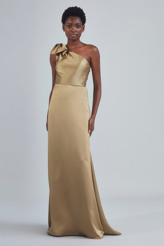 P395S - One-Shoulder Bow Gown - Violet, $550, dress by color from Collection Evening by Amsale