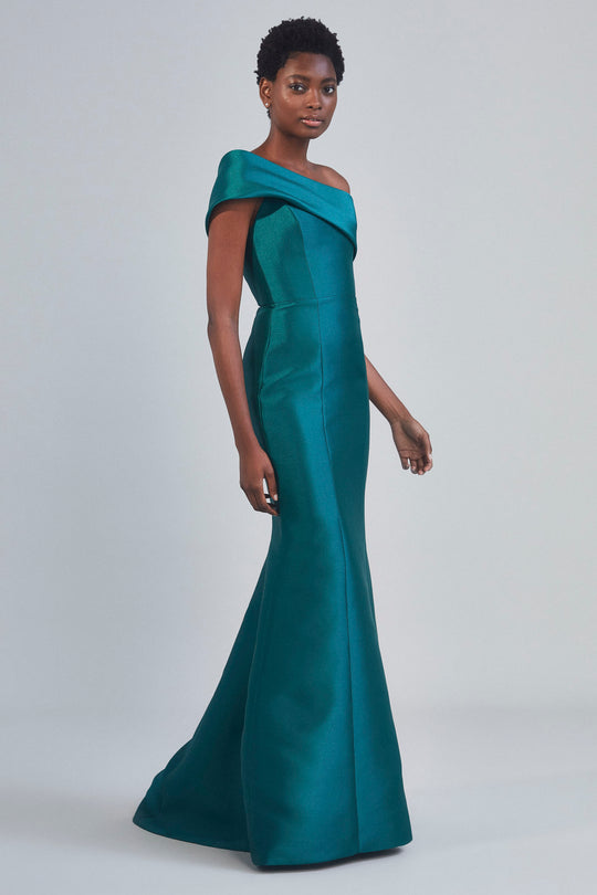 P402M - One Shoulder Fold Over Gown, $695, dress from Collection Evening by Amsale