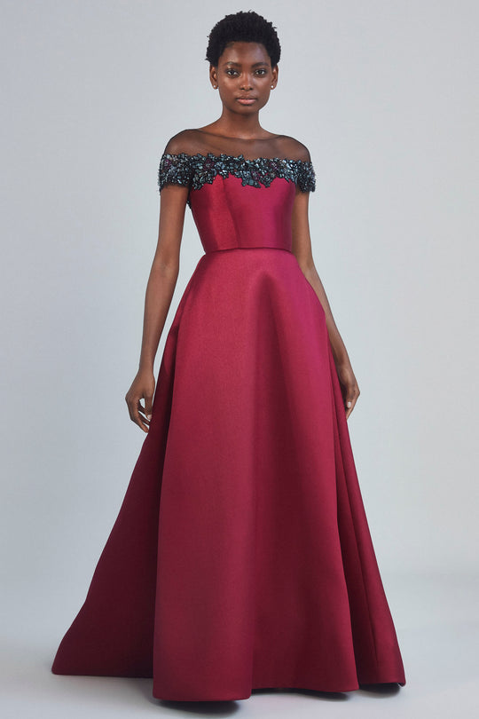 P403M - Mikado Illusion Gown, $1,495, dress from Collection Evening by Amsale