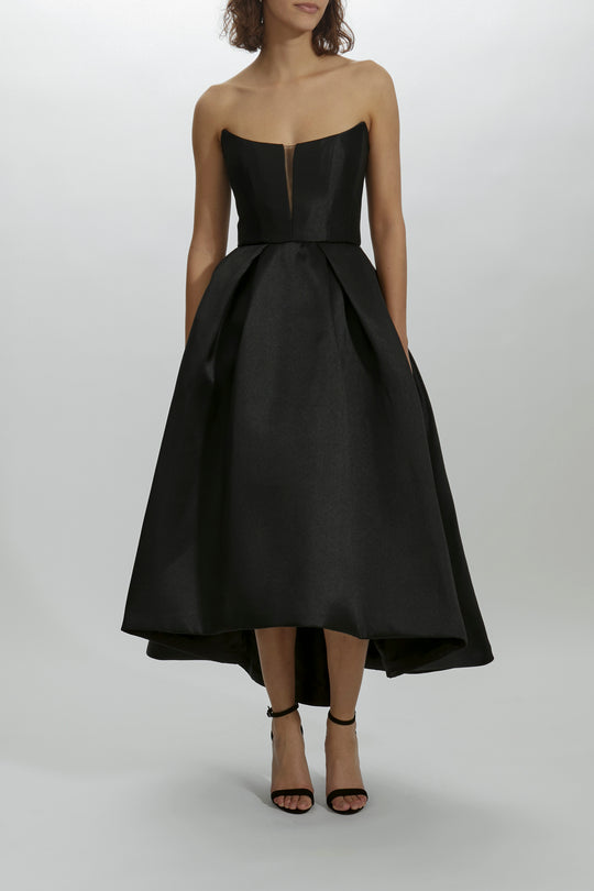 P456M - Deep V High Low Dress, $795, dress from Collection Evening by Amsale, Fabric: mikado