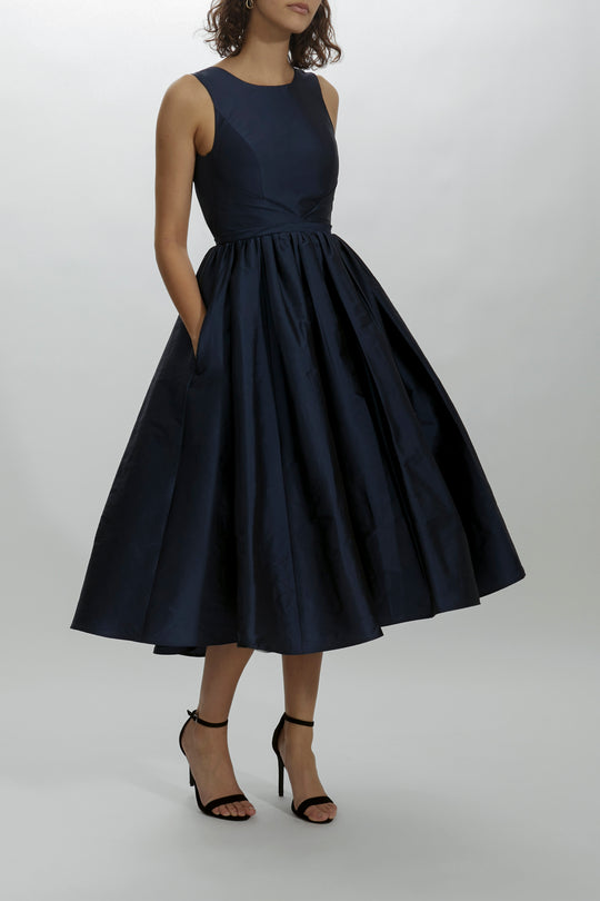 P460T - Boat Neck Dress, $875, dress from Collection Evening by Amsale, Fabric: taffeta