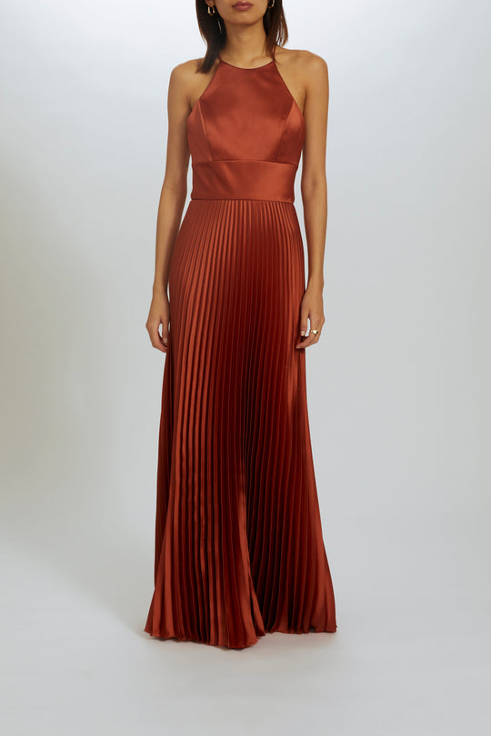 P519S - Sunburst Pleated Gown, $895, dress from Collection Evening by Amsale, Fabric: pleated-fluid-satin