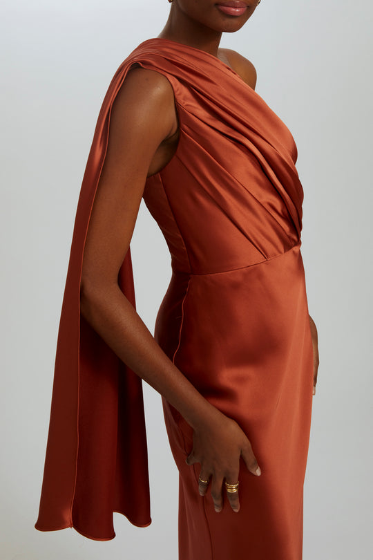 P520S - Draped One-Shoulder Dress, $750, dress from Collection Evening by Amsale, Fabric: fluid-satin