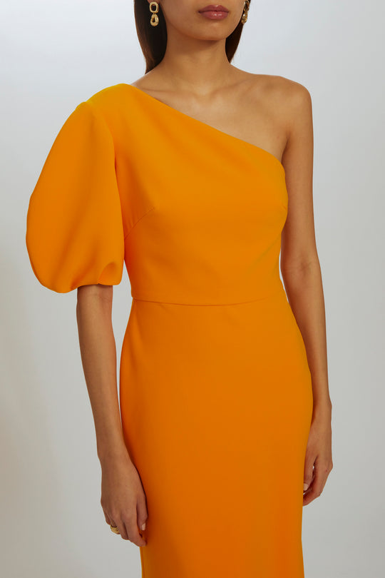 P522 - One-Shoulder Crepe Gown, $1,395, dress from Collection Evening by Amsale, Fabric: crepe