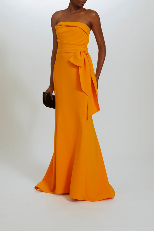 P523 - Asymmetric Bodice Crepe Gown, $1,395, dress from Collection Evening by Amsale, Fabric: crepe