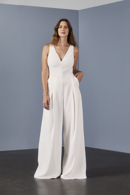 LW136 - Sheer back Jumpsuit, $495, dress from Collection Little White Dress by Amsale
