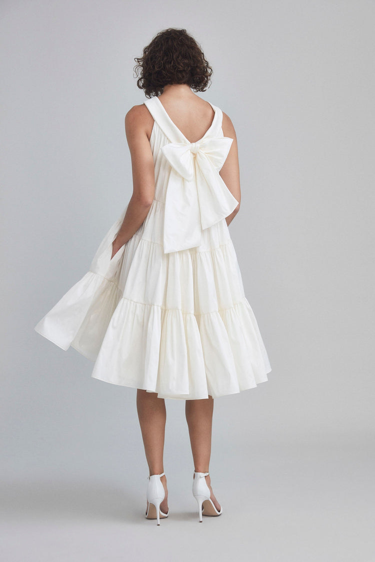 LW186 - Taffeta Tiered Trapeze Dress - Ivory, dress by color from Collection Little White Dress by Amsale