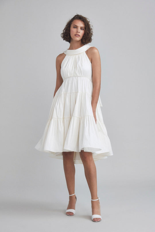 LW186 - Taffeta Tiered Trapeze Dress, $695, dress from Collection Little White Dress by Amsale