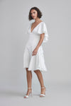 LW192 - Flutter Sleeve Ruffle Dress - Ivory, dress by color from Collection Little White Dress by Amsale
