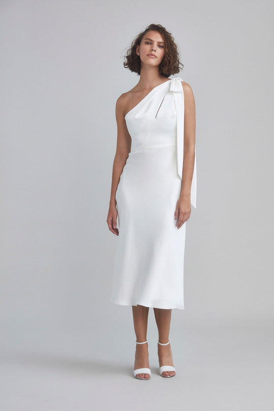 LW193 - One-shoulder Bias Cut Dress, $495, dress from Collection Little White Dress by Amsale