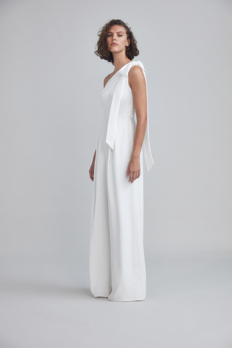 LW194 - One-shoulder Jumpsuit - Ivory, dress by color from Collection Little White Dress by Amsale