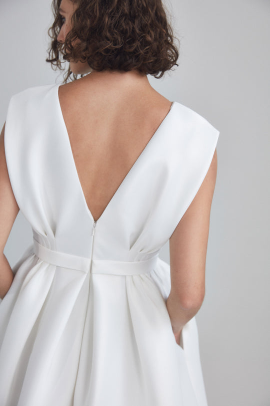 LW195 - Mikado Bias Cut A-line Dress, $695, dress from Collection Little White Dress by Amsale