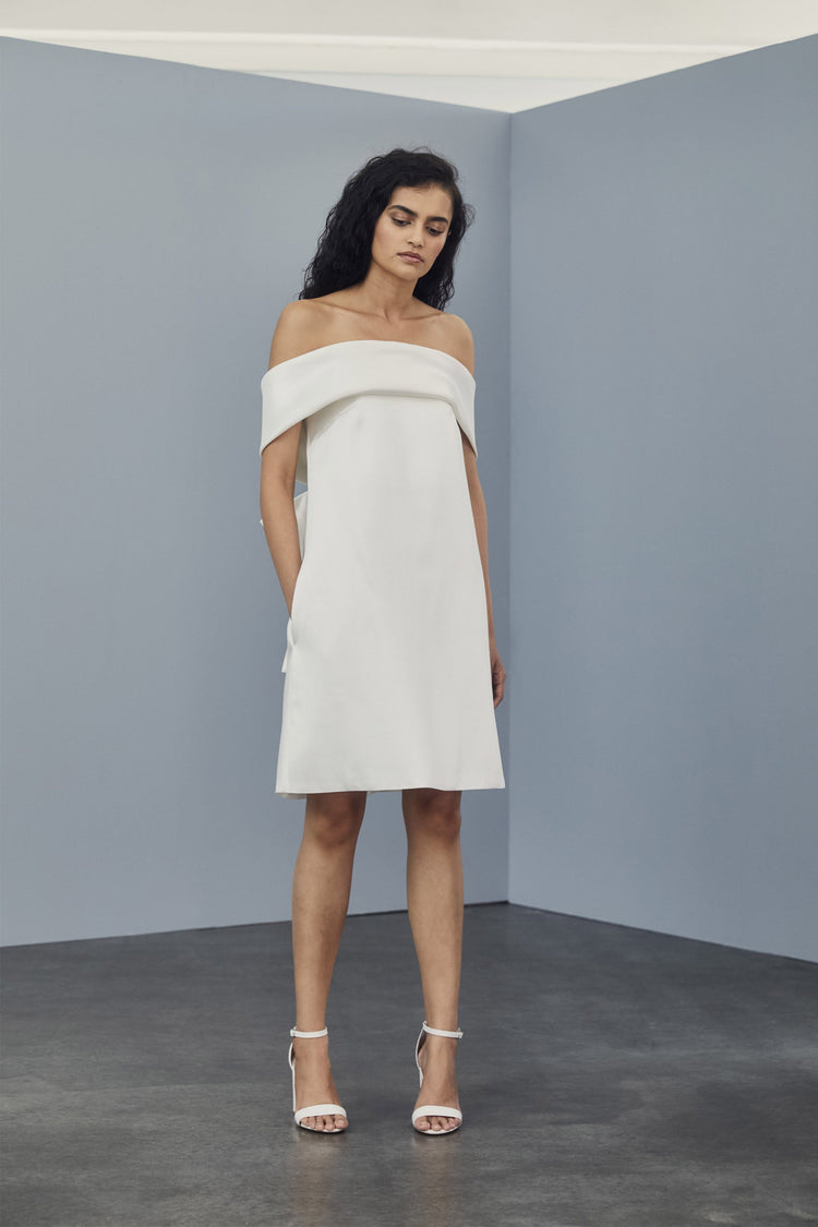LW165 - Bow Back Shift Dress - Ivory, dress by color from Collection Little White Dress by Amsale