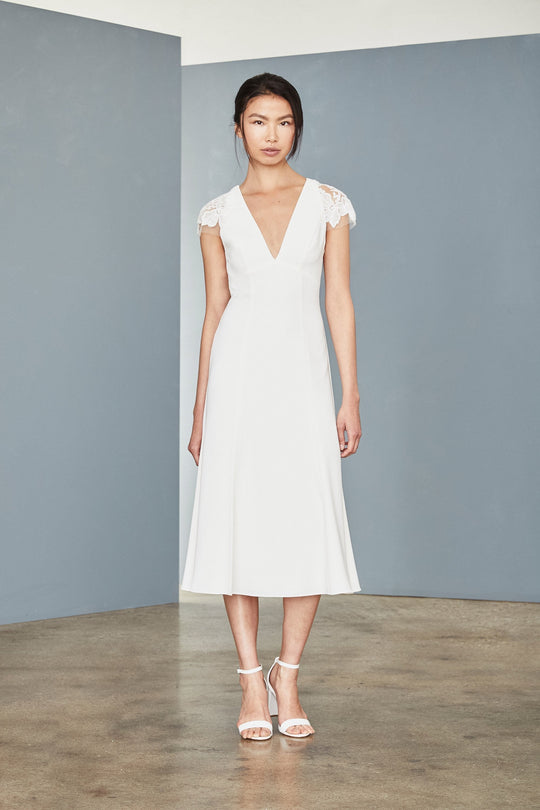 LW142 - Crepe Midi Dress, $425, dress from Collection Little White Dress by Amsale