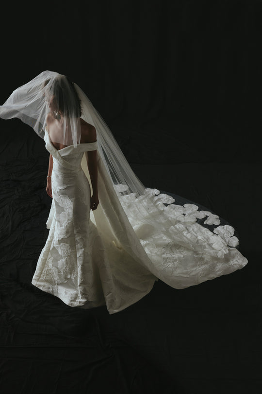 AVA822 - Jacquard Veil, $990, accessory from Collection Accessories by Amsale