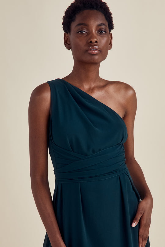 Athena, $190, dress from Collection Bridesmaids by Nouvelle Amsale, Fabric: flat-chiffon