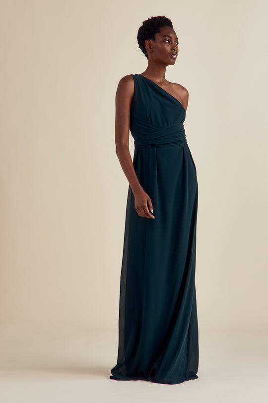 Athena, $190, dress from Collection Bridesmaids by Nouvelle Amsale, Fabric: flat-chiffon