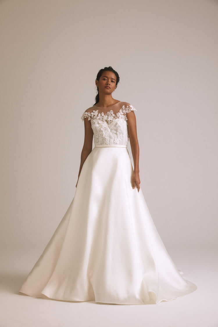 Alice, dress from Collection Bridal by Nouvelle Amsale, Fabric: 3d-floral-embellished-illusion-tulle-and-mikado