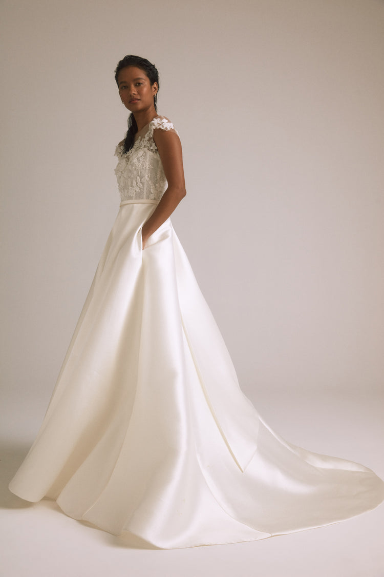 Alice, dress from Collection Bridal by Nouvelle Amsale, Fabric: 3d-floral-embellished-illusion-tulle-and-mikado