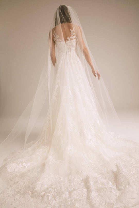 R405V - Lace Border Veil, $550, accessory from Collection Accessories by Nouvelle Amsale