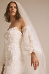 R410V - 3D Floral Embellished Veil - Ivory, dress by color from Collection Accessories by Nouvelle Amsale