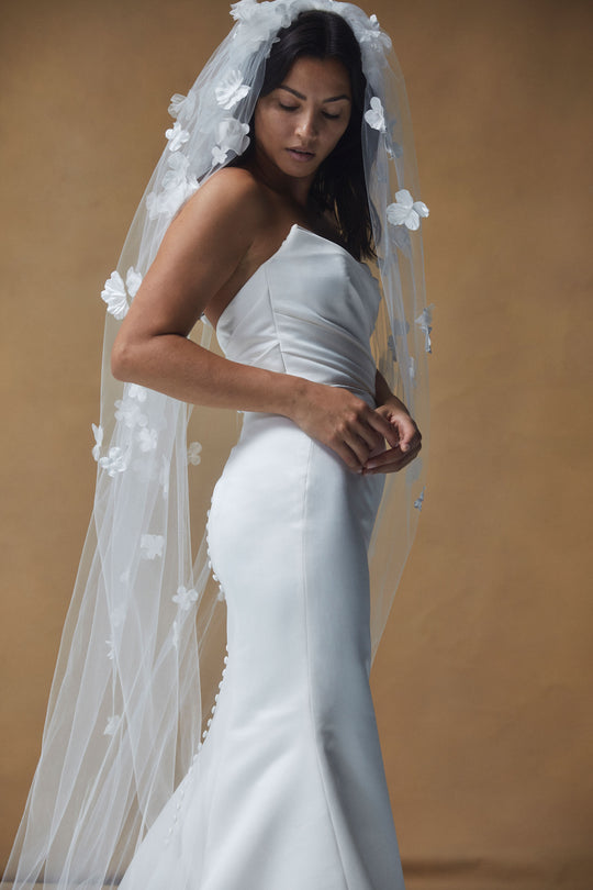 R390V - 3D Petal Veil, $595, accessory from Collection Accessories by Nouvelle Amsale