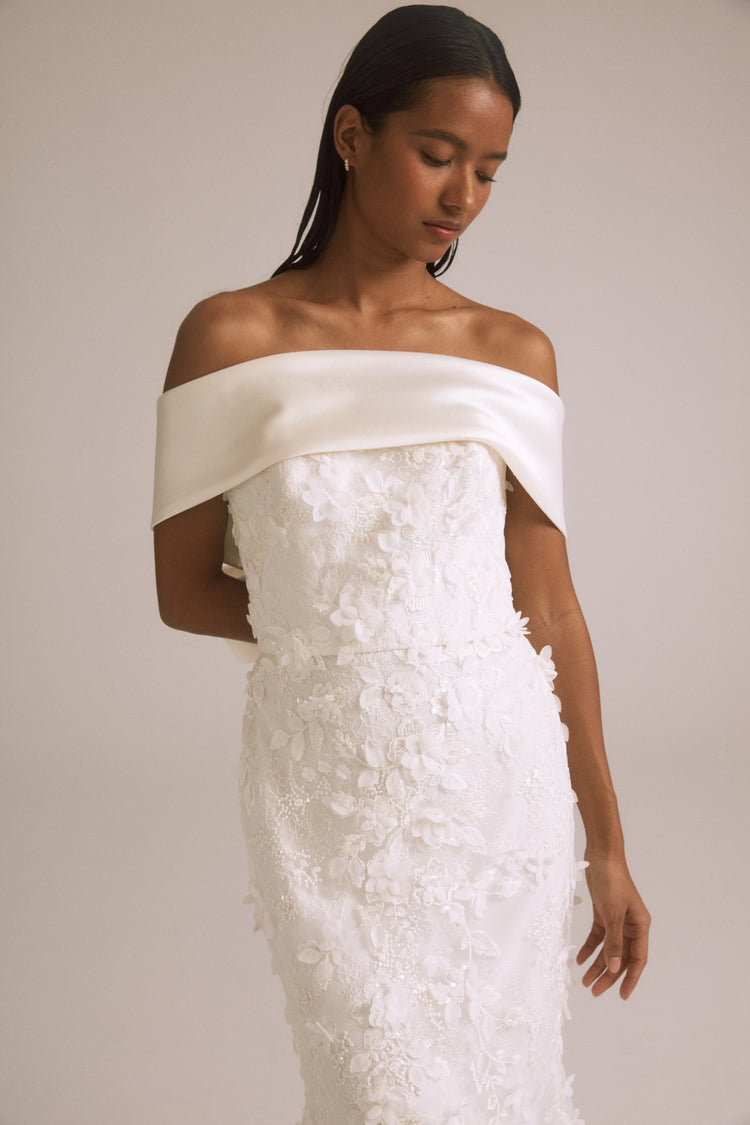 Jana, dress from Collection Bridal by Nouvelle Amsale, Fabric: 3d-floral-embellished-illusion-tulle-and-mikado