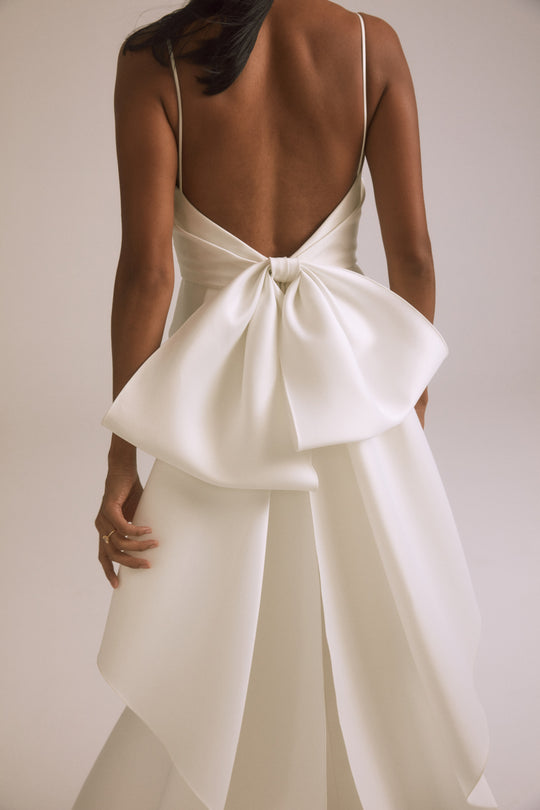 Liv, $2,695, dress from Collection Bridal by Nouvelle Amsale, Fabric: mikado