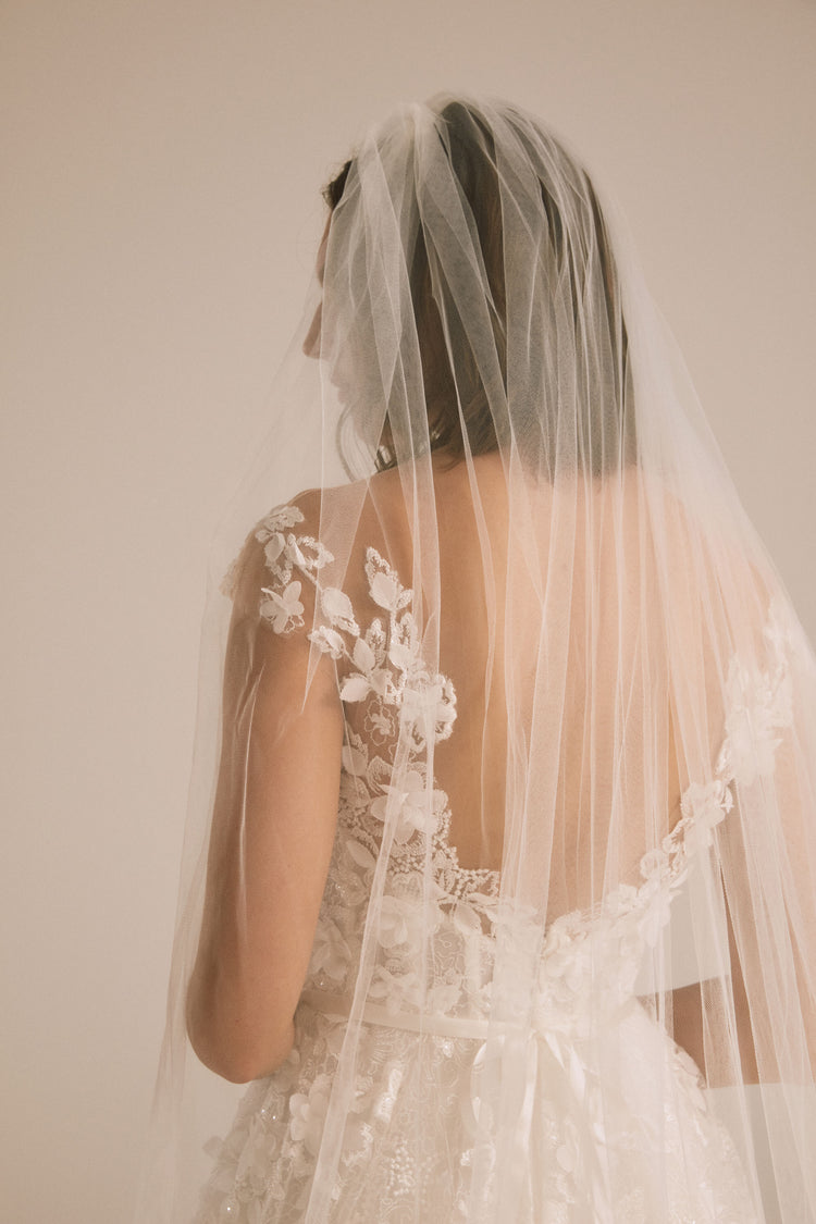 Floral Embellished Border Veil, accessory from Collection Accessories by Nouvelle Amsale