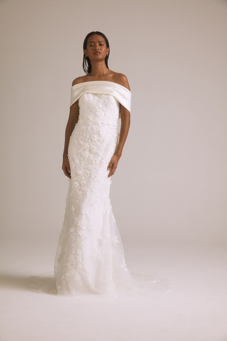 Jana, dress from Collection Bridal by Nouvelle Amsale, Fabric: 3d-floral-embellished-illusion-tulle-and-mikado