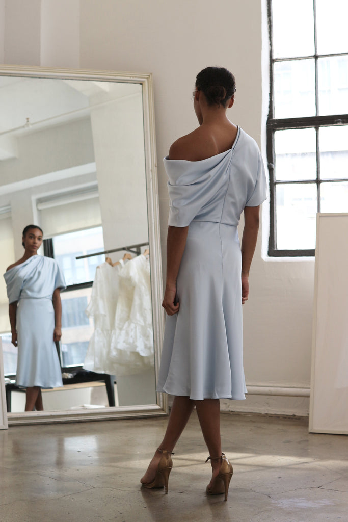 Product P391S - Draped Bodice Dress - Mocha Image