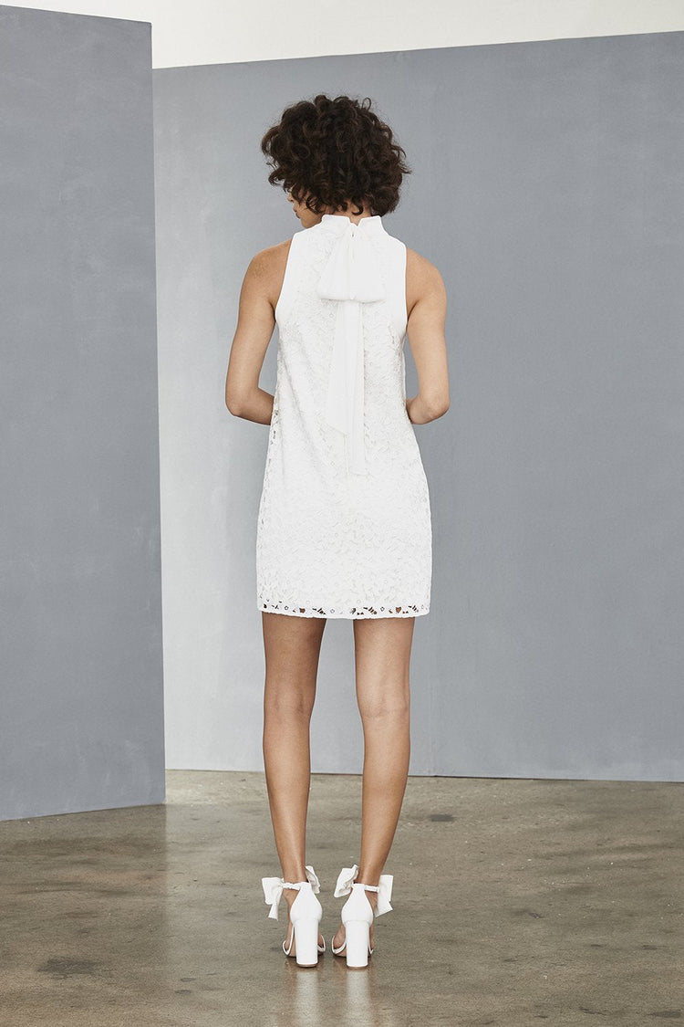 LW133 - High Neck Shift - Silk-White, dress by color from Collection Little White Dress by Amsale